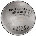 1 dollar 2014 USA Baseball Hall of Fame,  Proof, silver