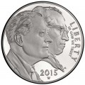 1 доллар 2015 США Национальный фонд детского паралича,  Proof, серебро