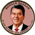 1 Dollar 2016 USA, 40. Präsident Ronald Reagan (farbig)