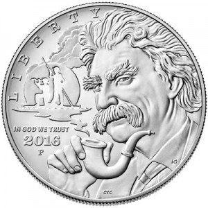 1 dollar 2016 USA Mark Twain Uncirculated  Dollar price, composition, diameter, thickness, mintage, orientation, video, authenticity, weight, Description