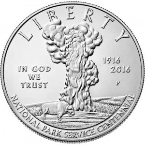1 доллар 2016 США, Служба национальных парков,  UNC цена, стоимость