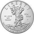 1 доллар 2016 США, Служба национальных парков, серебро UNC