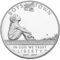 1 доллар 2017 США, 100 лет Городу Мальчиков, серебро Proof