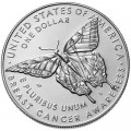 1 доллар 2018 США, Осведомленность о раке молочной железы,  UNC, серебро