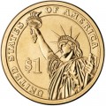 1 dollar 2020 USA, 41 President George H.W. Bush (colorized)