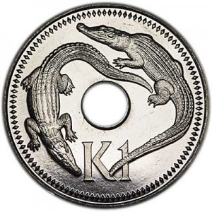 1 kina 2004 Papua - New Guinea Crocodile price, composition, diameter, thickness, mintage, orientation, video, authenticity, weight, Description