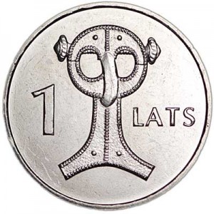 1 лат 2007 Латвия, Сова (фибула в виде совы) цена, стоимость