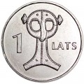 1 лат 2007 Латвия, Сова (фибула в виде совы)