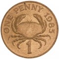 1 penny 1985 Guernsey Crab