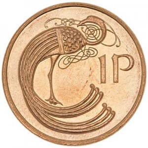1 penny 1996 Ireland price, composition, diameter, thickness, mintage, orientation, video, authenticity, weight, Description