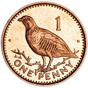 1 penny 1996 Gibraltar Partridge price, composition, diameter, thickness, mintage, orientation, video, authenticity, weight, Description