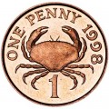 1 penny 1998 Guernsey Crab