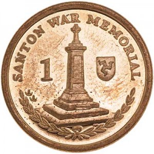 1 пенни 2008 Остров Мэн Военный мемориал в Сантоне цена, стоимость
