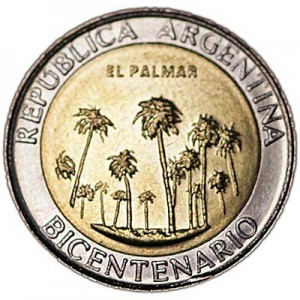 1 peso 2010 Argentina, May Revolution, El Palmar National Park