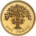 1 фунт 1987 Дуб и королевская диадема Англии из обращения