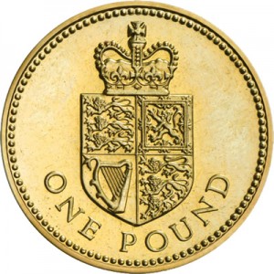 1 фунт 1988 Великобритания Щит королевского герба, символизирующий Соединенное Королевство цена, стоимость