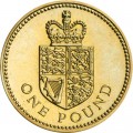 1 фунт 1988 Великобритания Щит королевского герба, символизирующий Соединенное Королевство