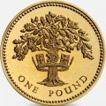 1 фунт 1992 Дуб и королевская диадема Англии из обращения