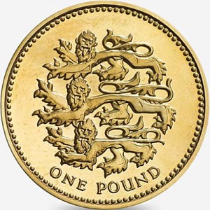 1 фунт 1997 Три льва, Англия цена, стоимость