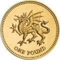 1 фунт 2000 Англия Дракон символизирующий Уэльс из обращения