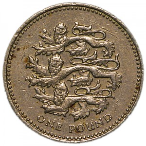 1 фунт 2002 Три льва, Англия цена, стоимость