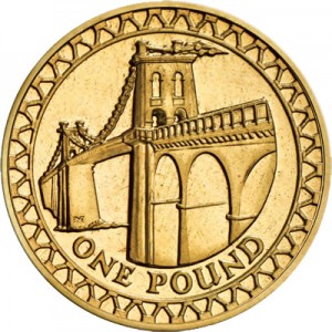 1 фунт 2005 Англия, Мост Менаи цена, стоимость