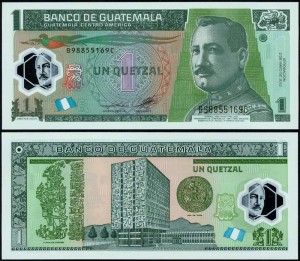 1 quetsal 2012 Guatemala, banknote VF