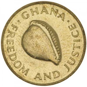 1 sedi 1984 Ghana Shell price, composition, diameter, thickness, mintage, orientation, video, authenticity, weight, Description
