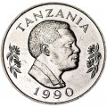 1 шиллинг 1990 Танзания, факел свободы