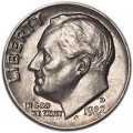 One dime 10 cents 1982 US Roosevelt, mint D