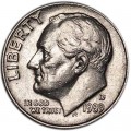 10 центов 1989 США Рузвельт, двор D