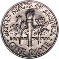 10 центов 1996 США Рузвельт, двор D, из обращения
