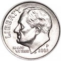 One dime 10 cents 2002 US Roosevelt, mint P