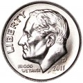 One dime 10 cents 2011 US Roosevelt, mint D