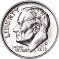 One dime 10 cents 2016 US Roosevelt, mint D