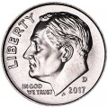 One dime 10 cents 2017 US Roosevelt, mint D