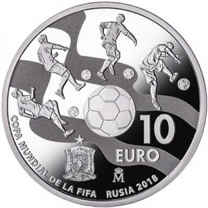 10 евро 2017 Испания, Чемпионат мира по футболу 2018,  цена, стоимость