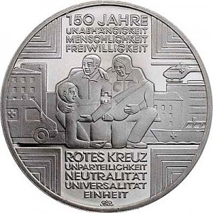 10 euros 2013 Germany 150th Anniversary of the International Red Cross, mint mark A price, composition, diameter, thickness, mintage, orientation, video, authenticity, weight, Description