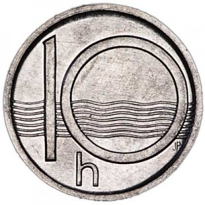 10 hellers 1993 Czech Republic UNC price, composition, diameter, thickness, mintage, orientation, video, authenticity, weight, Description