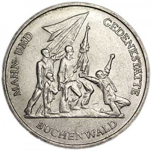 10 marks 1972 Germany, Buchenwald price, composition, diameter, thickness, mintage, orientation, video, authenticity, weight, Description