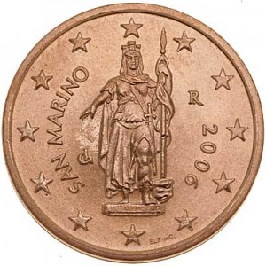 2 цента 2006 Сан-Марино, UNC цена, стоимость