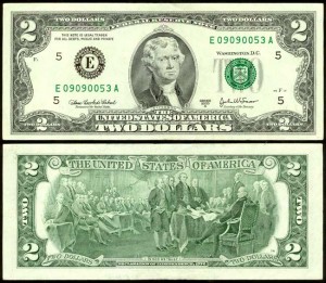 2 доллара 2003 США (E - Ричмонд), банкнота, хорошее качество XF