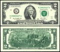 2 доллара 2013 США (K), банкнота, хорошее качество XF