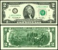 2 доллара 2013 США (L), банкнота, хорошее качество XF