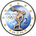 2 euro 2004 Greece, Summer Olympic Games (iscus throw) (colorized)