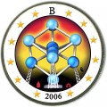 2 euro 2006 Belgien Gedenkmünze, Atomium Farbig