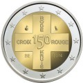 2 евро 2014 Бельгия, 150 лет Бельгийскому Красному кресту, в блистере