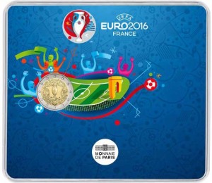 2 euro 2016 France, UEFA European Championship, blister price, composition, diameter, thickness, mintage, orientation, video, authenticity, weight, Description