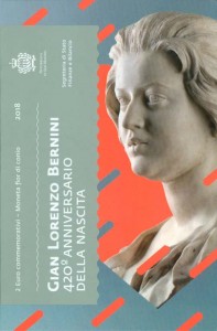 2 евро 2018 Сан-Марино, Бернини, в буклете цена, стоимость