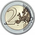 2 euro 2020 Belgium, International Year of Plant Health (colorized)